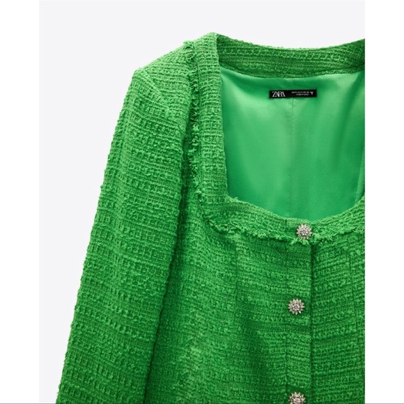 Zara tweed green dress - Picture 7 of 8